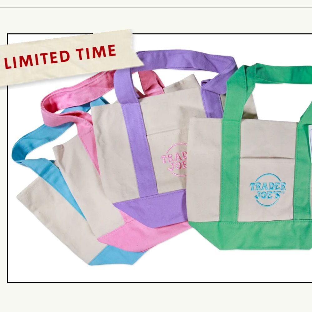 Mini Pastel Canvas Tote Bag - Green